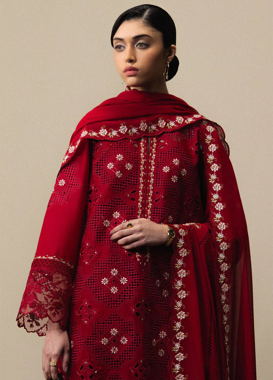 3 Piece Lawn with Semi Pure Chiffon Dupatta | Ready To Wear