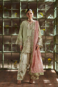 Raw Silk 3-Piece Suit with Heavy Sequin Embroidery & Jacquard Dupatta Ready To Wear