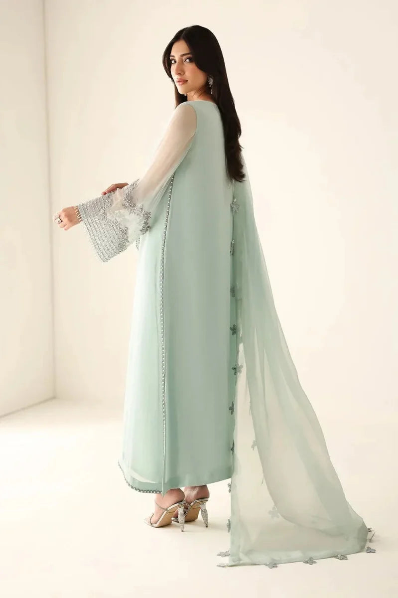 Accent: Embroidered Chiffon Suit | Ready To Wear