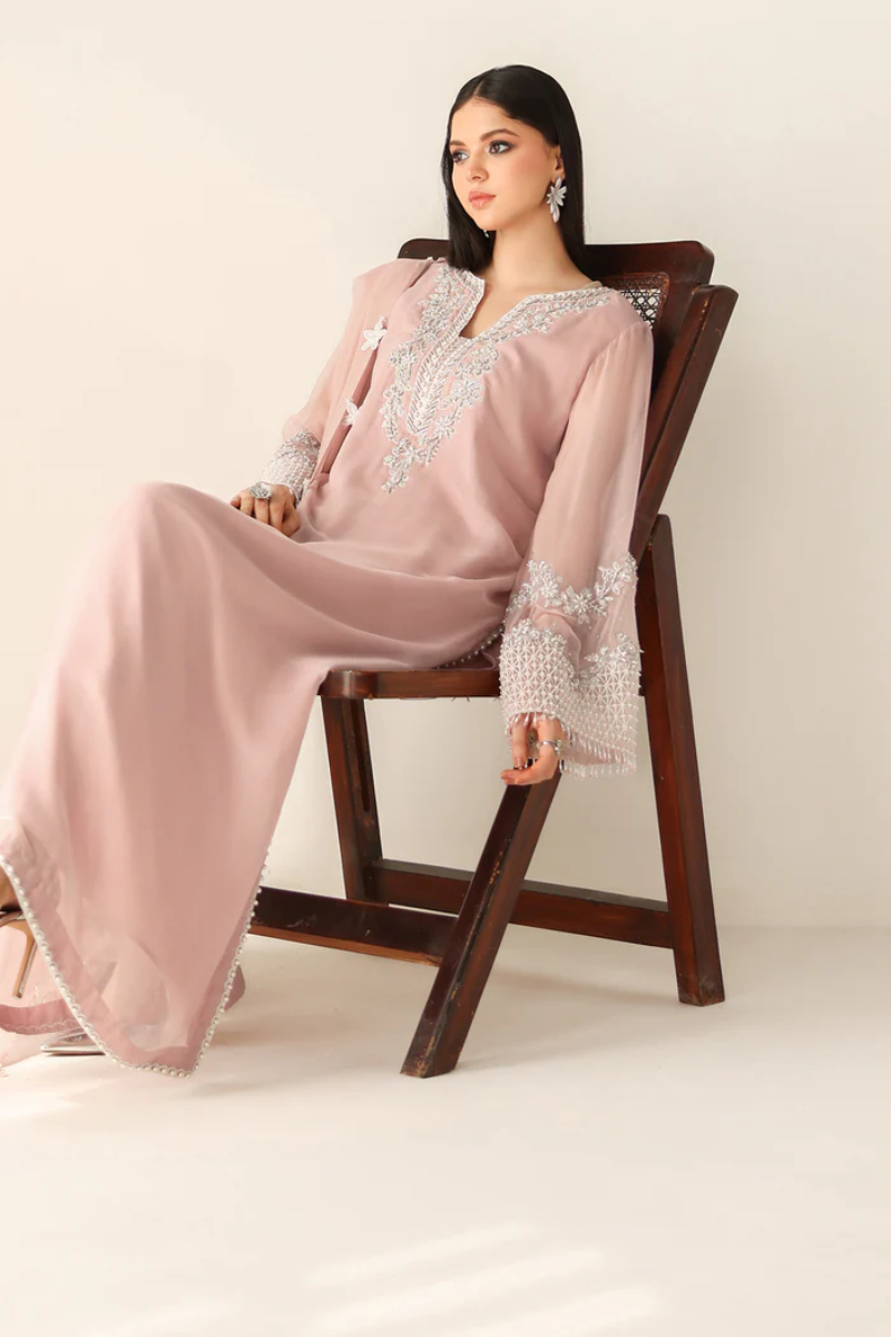 03-Piece Luxury Chiffon Hand-Embellished suit | ready to wear