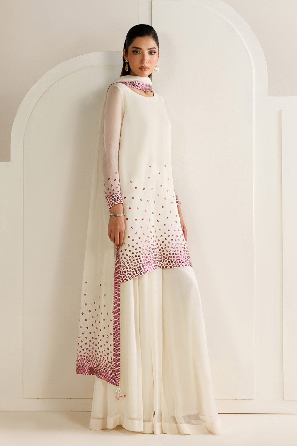 03-Piece Luxury Embroidered Chiffon Suit - Ready To Wear