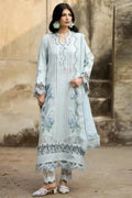 Crisp Ice Blue & White Cutwork Embroidered Chiffon Suit