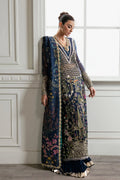Royal Navy Organza Addawork Lehnga Festive Ensemble |RTW