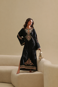 Black 2-Piece Ready to Wear Embroidered Shamoze Silk Suit