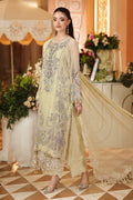 Pistachio Green Chiffon Embroidered 3-Piece Suit | Ready To Wear