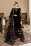 3 Piece Stitched Velvet Embroidery Suit - Ready To Wear