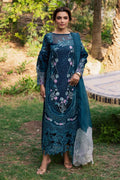 Teal Cotton 3 piece Suit with Khaddi Net Dupatta | Ready To Wear