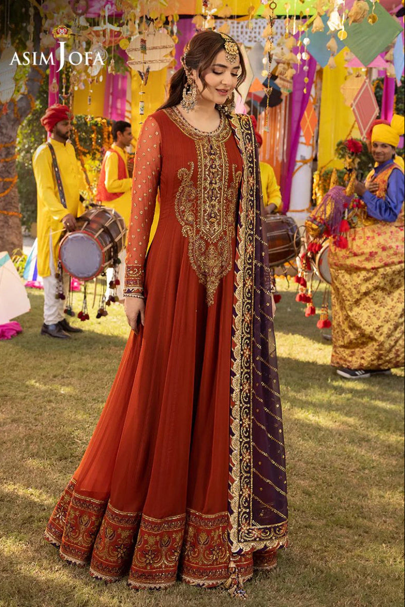 Semi Pure Chiffon Maxi Suit with 4 Side Border Dupatta | Ready To Wear