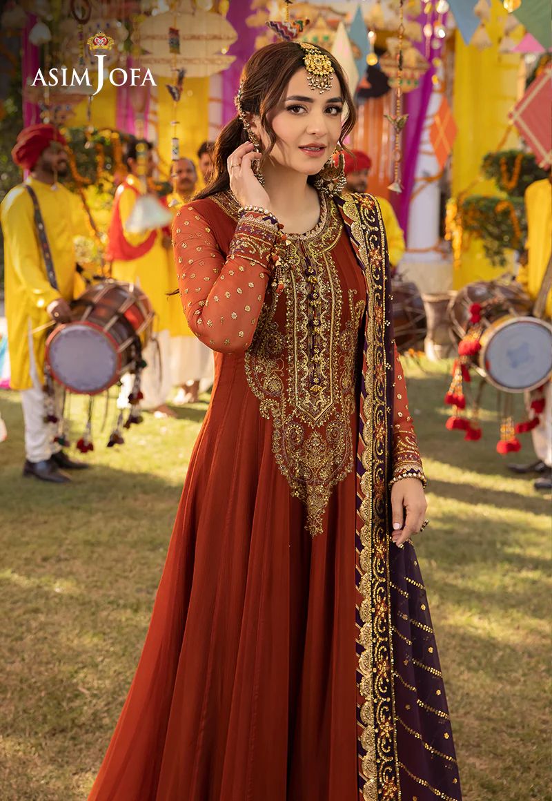Semi Pure Chiffon Maxi Suit with 4 Side Border Dupatta | Ready To Wear