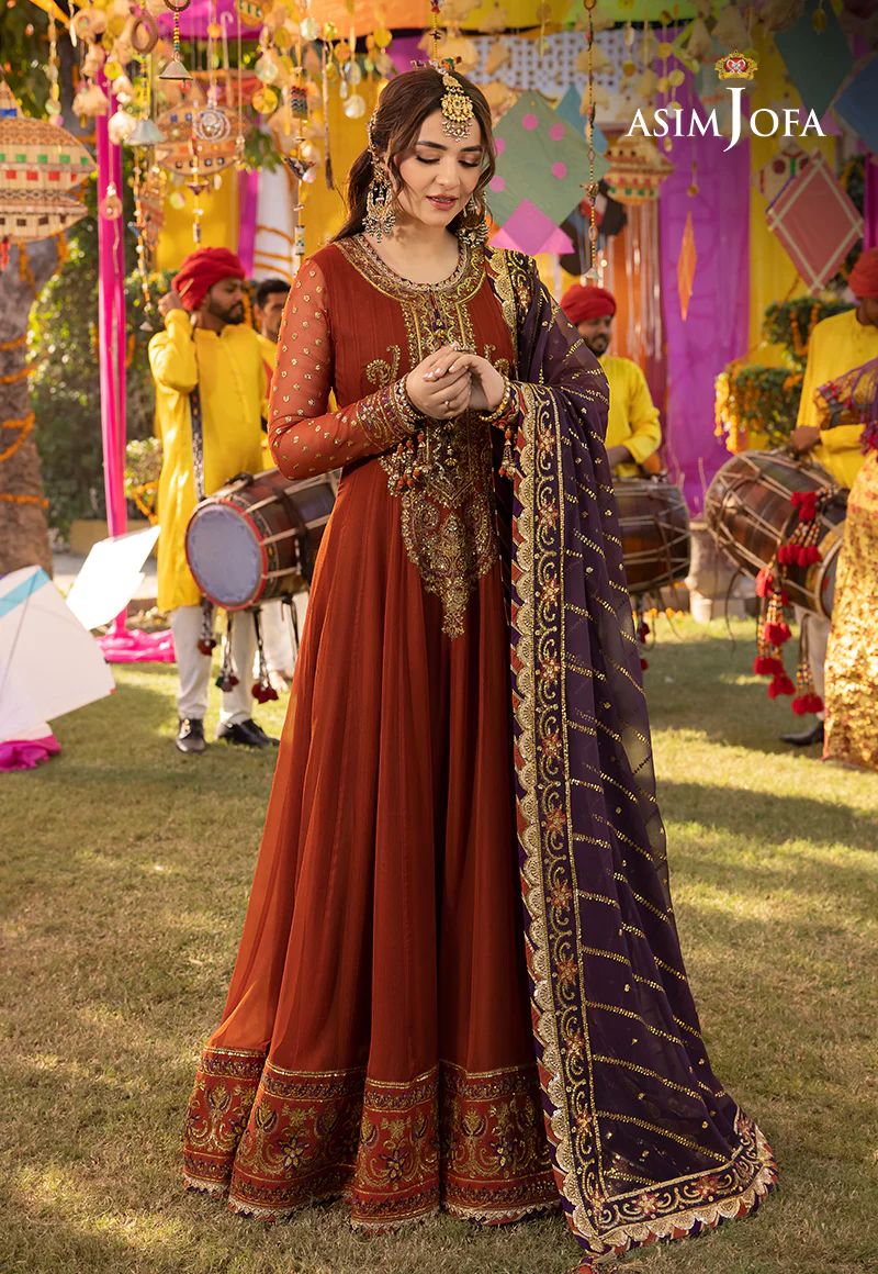 Semi Pure Chiffon Maxi Suit with 4 Side Border Dupatta | Ready To Wear