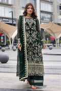 Dark Green Sequence Embroidered Semi Pure Chiffon Suit | Ready to Wear