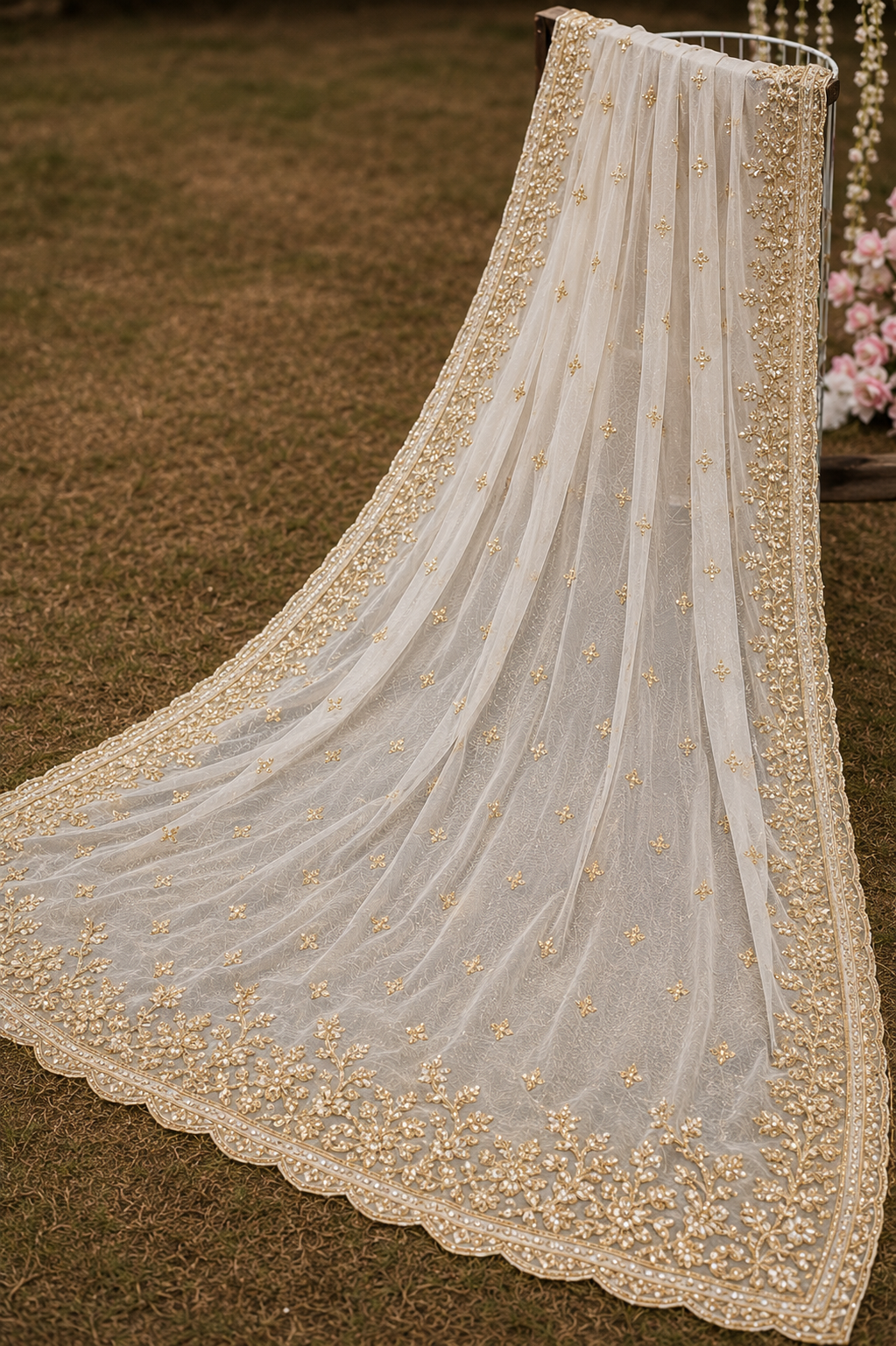 Off White Bridal Collection Net 3 Piece | Read To Wear
