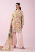 03-Piece Printed Lawn Suit With Chiffon Dupatta | Ready To Wear