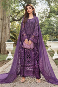 Deep Amethyst Violet: Embroidered Chiffon Suit
