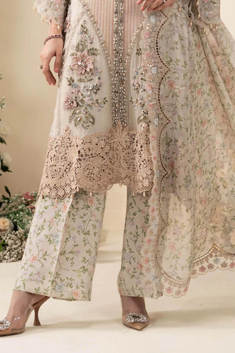 Ivory Luxe Heavy Embroidered Chiffon 3-Piece Ready-to-Wear Suit