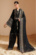 03-Piece Luxury Heavy Embroidered Velvet Suit - Ready To Wear