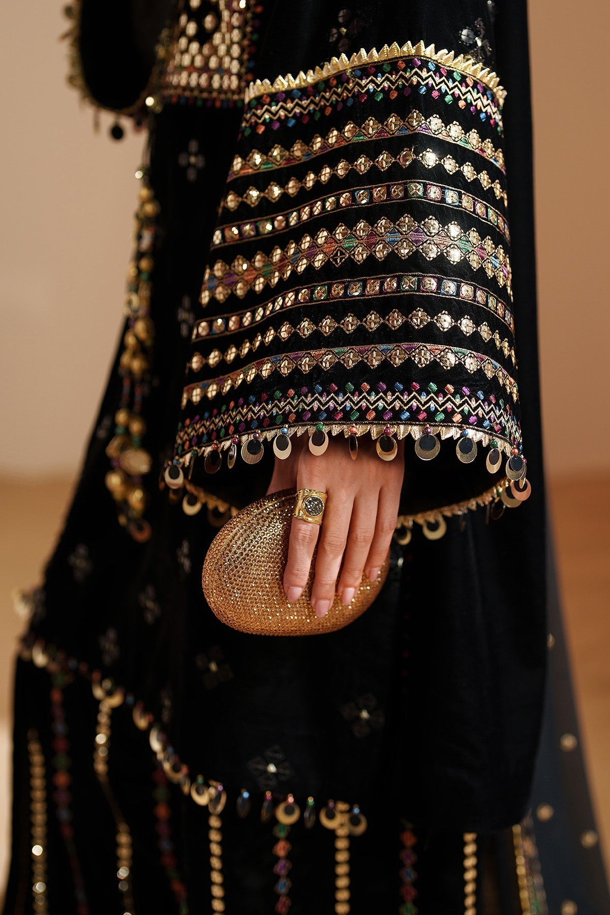 03-Piece Luxury Heavy Embroidered Velvet Suit - Ready To Wear