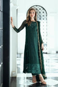 Rich Forest Green: 03-Piece Chiffon Suit