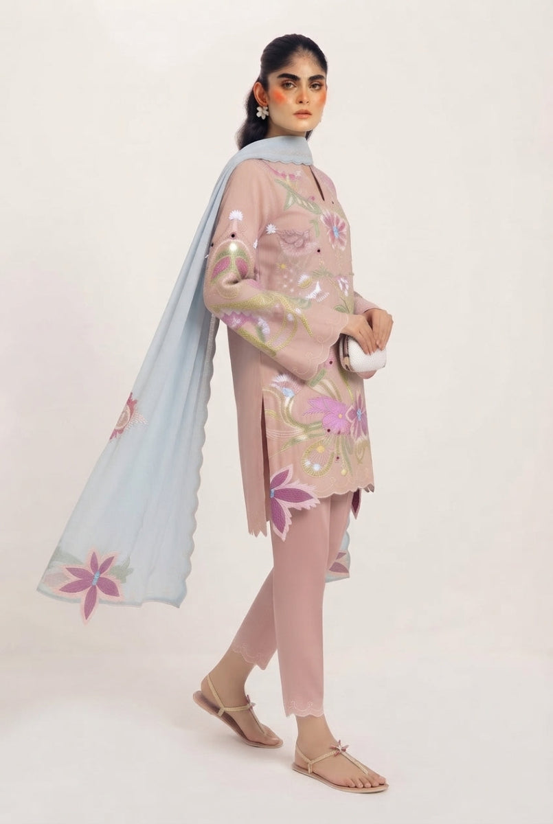 Pure Cotton suit with Heavy Flower Embroidery | Ready To Wear