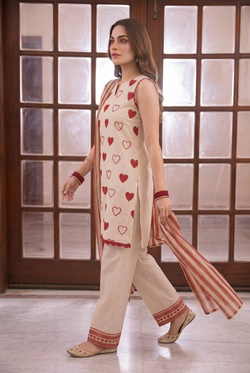 Gulnaar Luxe Embroidered Silk suit | Ready To Wear