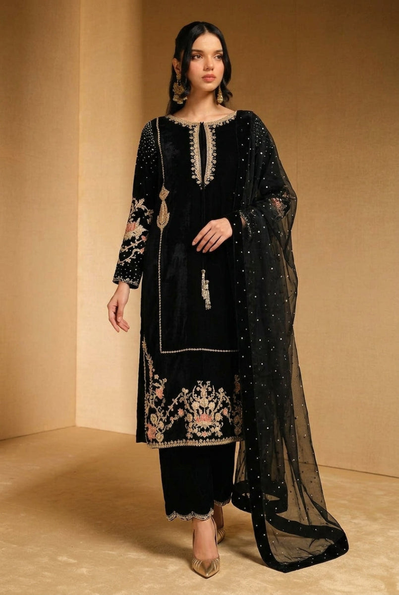 Heavy Embroidered 3-Piece Formal Suit | Ready To Wear
