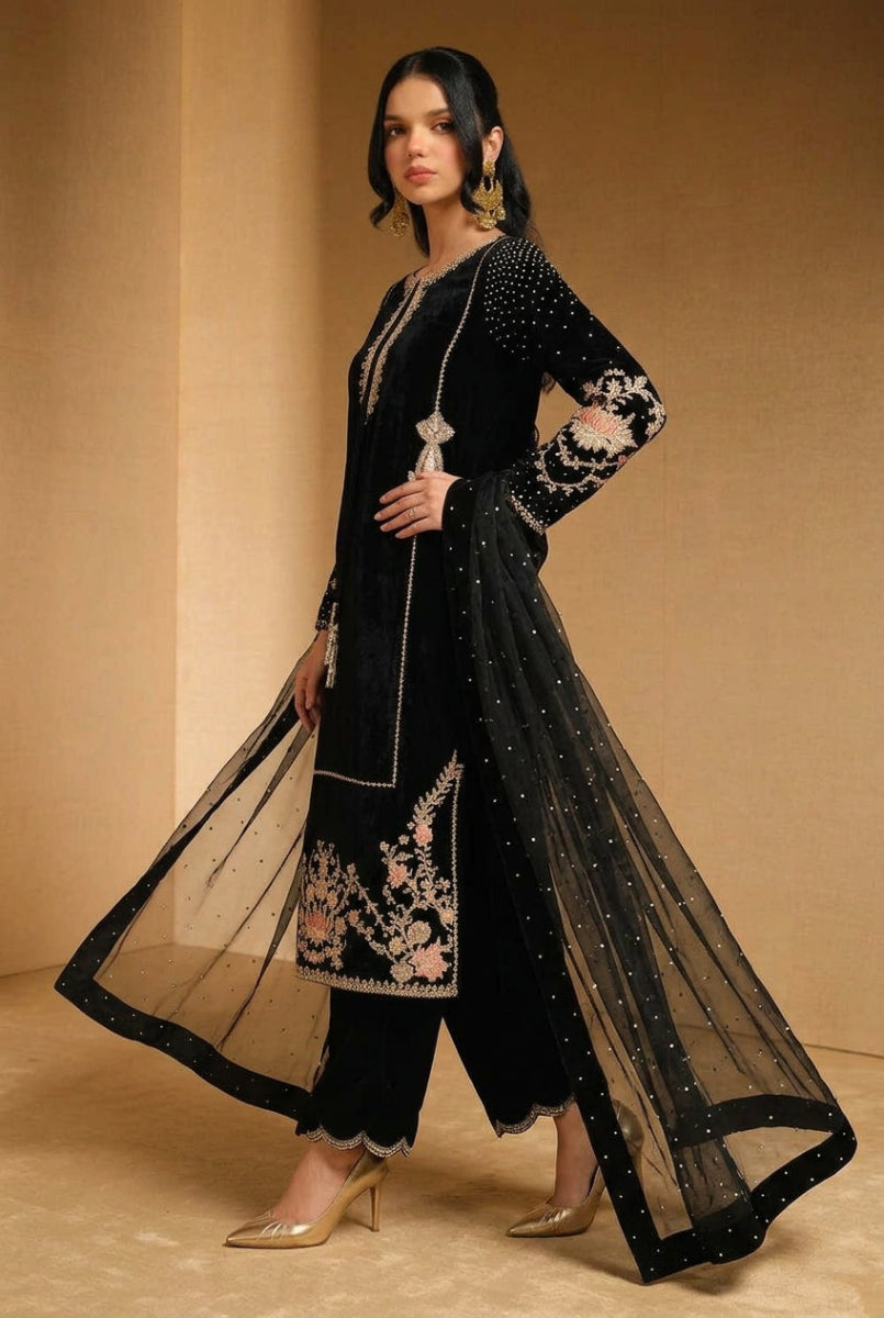Heavy Embroidered 3-Piece Formal Suit | Ready To Wear