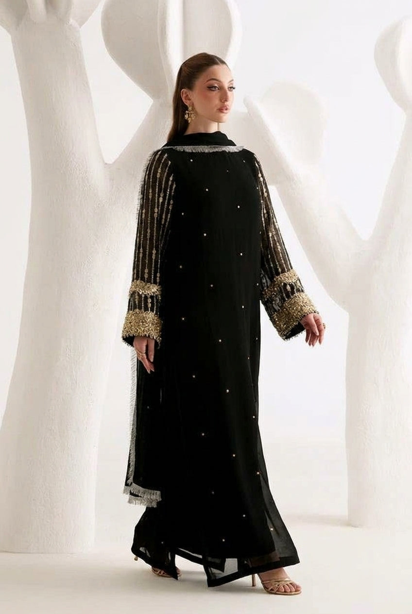 Luxury Heavy Embroidered Chiffon 3-Piece Formal Suit | Ready To Wear