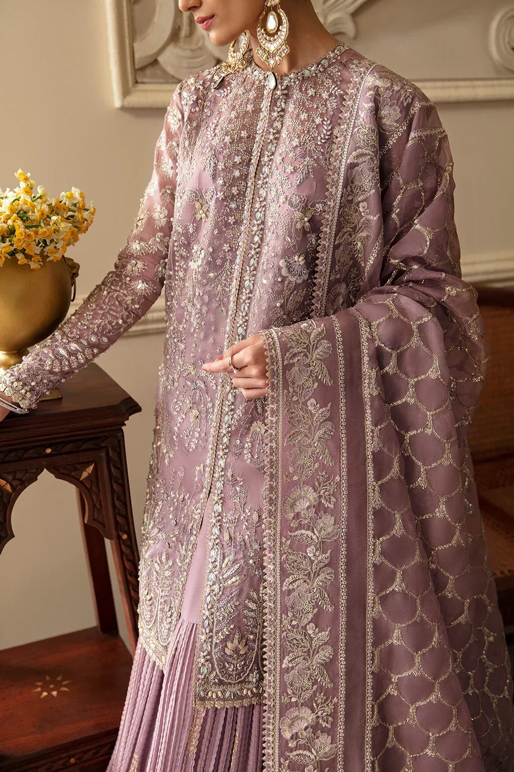 03-Piece Embroidered Organza Suit | Ready To Wear