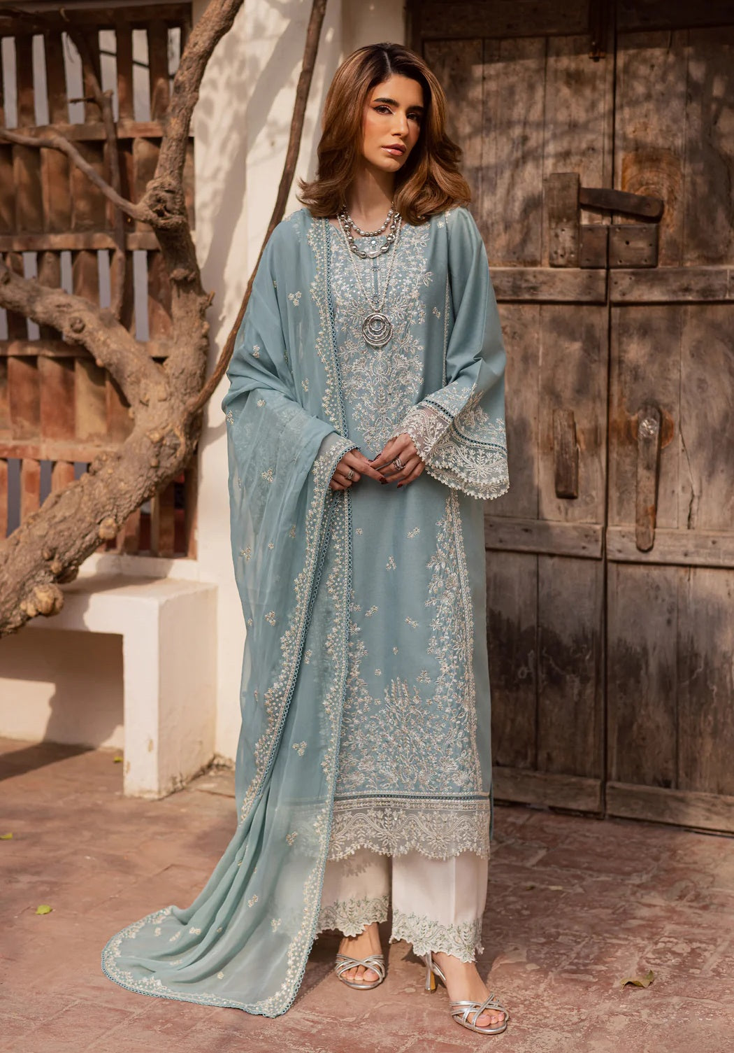 03-Piece Egyptian Lawn Embroidered Suit - Ready To Wear