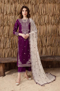 03-Piece Chiffon Suit With Embroidery