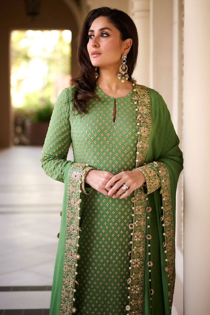 Sequence Embroidered Semi-Pure Chiffon 3 Pc Suit | Ready To Wear