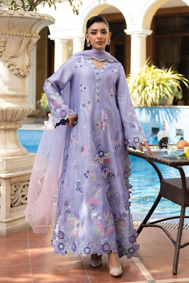 Pure Silk Embroidered 3-Piece suit| Ready to Wear