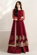 Maroon Semi Pure Chiffon Ready to Wear Sequence Embroidered Lehenga Suit