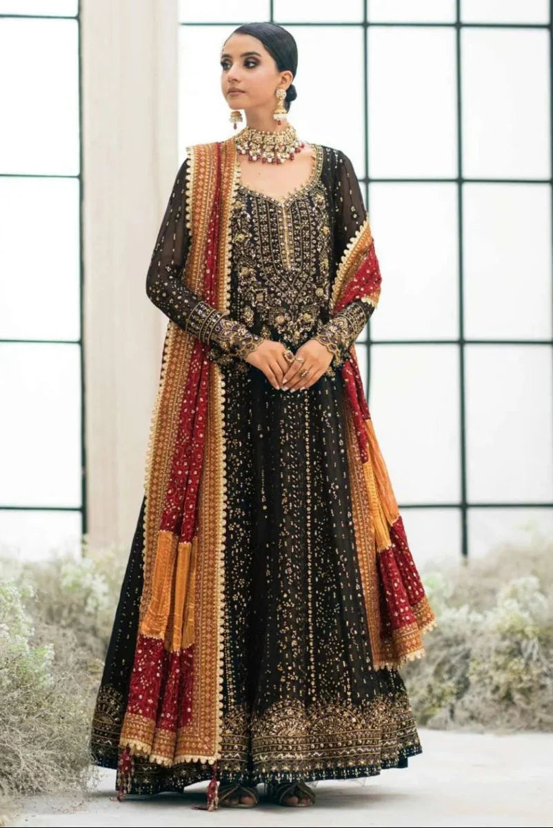 Black Majesty – Chiffon Frock Ready-to-Wear 3-Piece