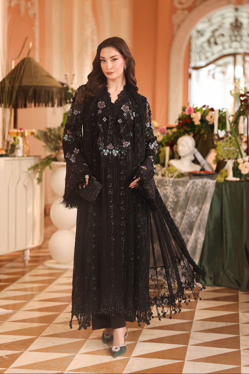 Black Embroidered chiffon Suit | Ready To Wear