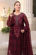 03 piece Embroidered Chiffon Suit - Ready To Wear