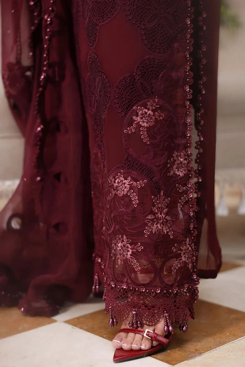 03 piece Embroidered Chiffon Suit - Ready To Wear