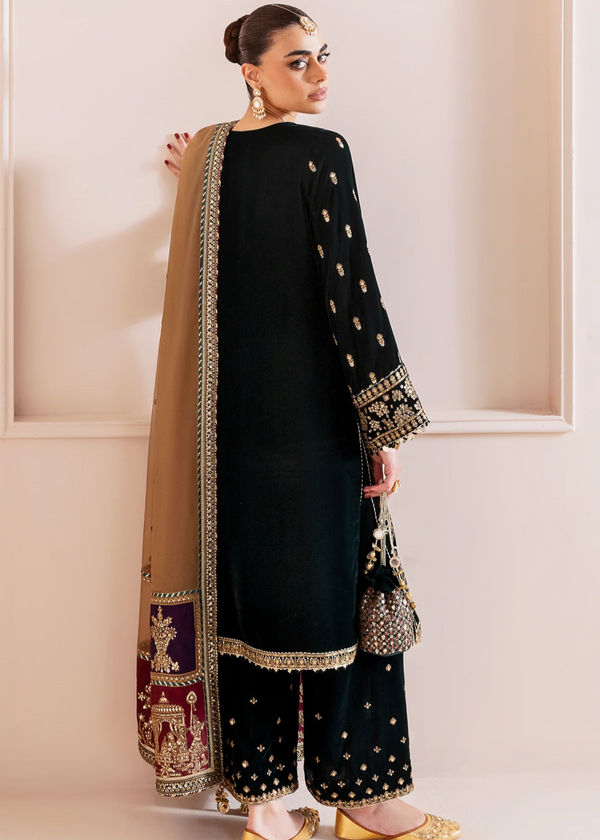Chandni Velvet Suit Ready To Wear With Organza Embroidered Dupatta