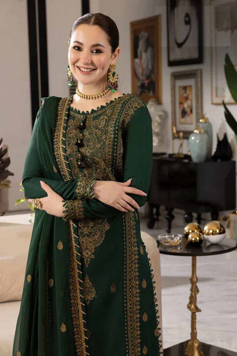 Emerald Mist Sequins Chiffon 3-Piece Ready-to-Wear Suit